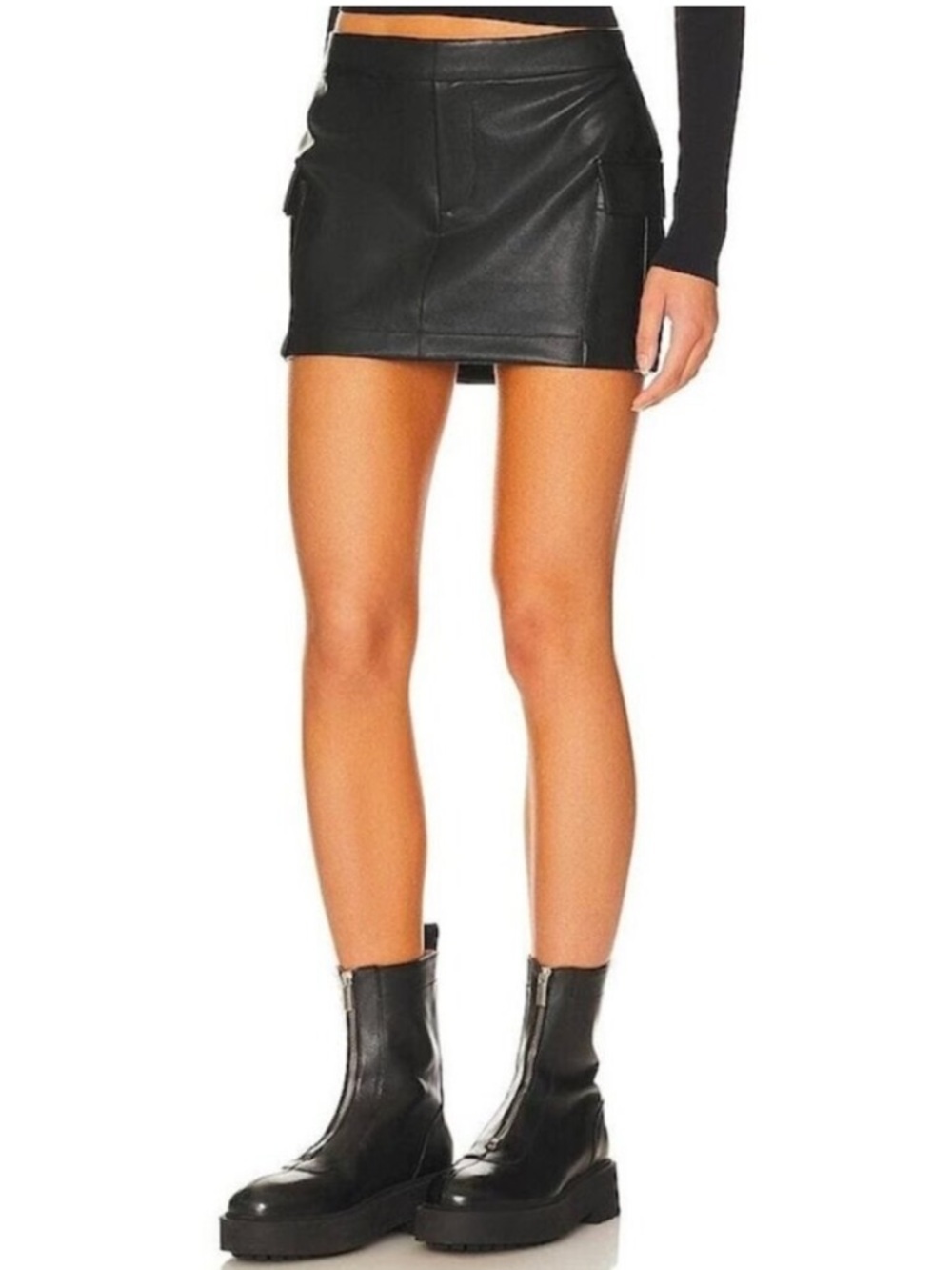 Nwt Superdown Tobi Faux Leather Skirt In Black Size S — image 2 of 8